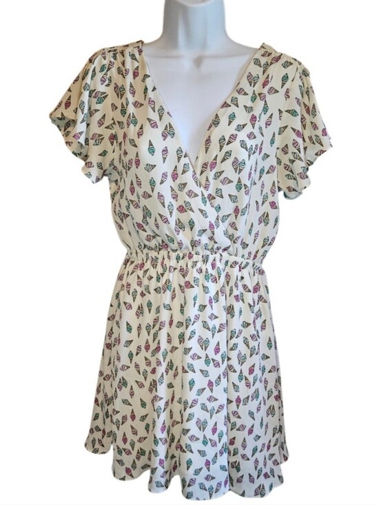 Forever 21 Dresses & Skirts - 0081 Forever 21 Ice Cream Cone Print Mini Dress Flutter Sleeve Novelty Medium